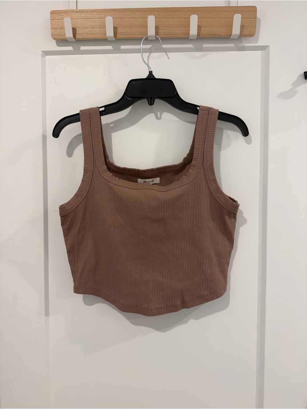 Madewell Ribbed Square-Neck Tank Top - Brown